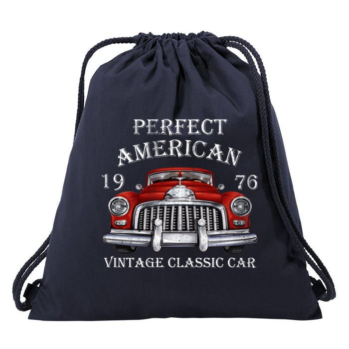 Perfect American Vintage Classic Car 1976 Drawstring Bag