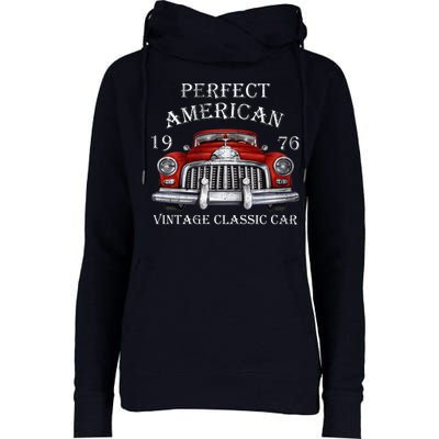 Perfect American Vintage Classic Car 1976 Womens Funnel Neck Pullover Hood