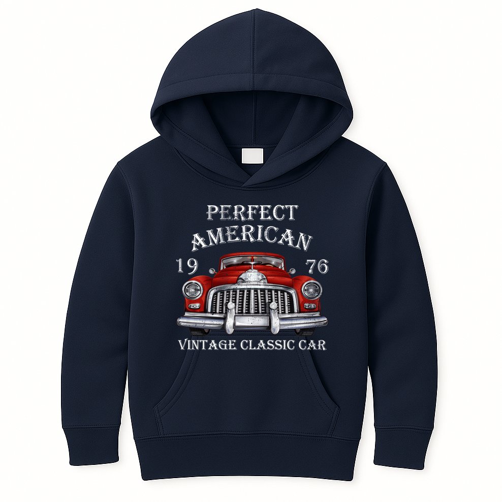 Perfect American Vintage Classic Car 1976 Kids Hoodie