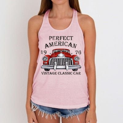 Perfect American Vintage Classic Car 1976 Women's Knotted Racerback Tank