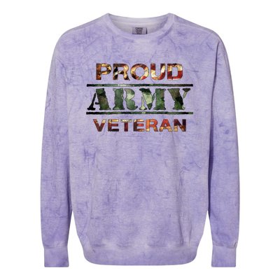 Proud Army Veteran Colorblast Crewneck Sweatshirt