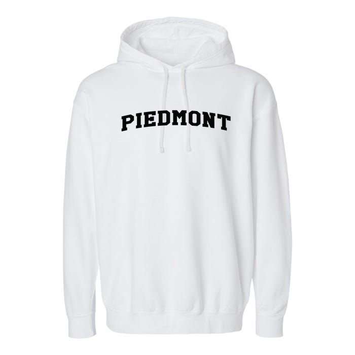 Piedmont Arch Vintage Retro College Athletic Sports Garment-Dyed Fleece Hoodie