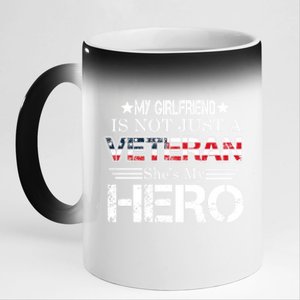 Proud Army Veteran Support My Friend Us Veteran My Hero Gift 11oz Black Color Changing Mug