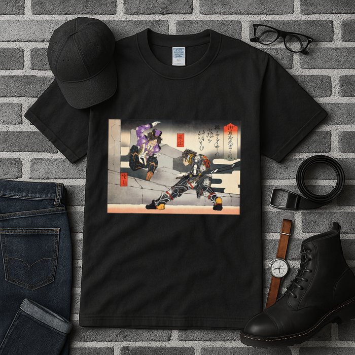 Pso2 Ash Vs. Doudou Ukiyoe Style Tall T-Shirt