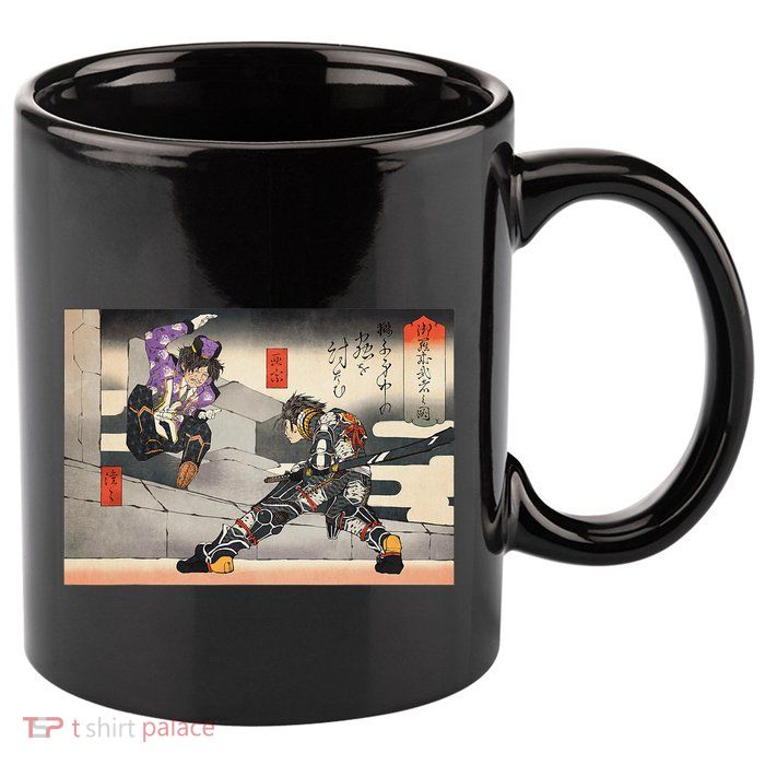 Pso2 Ash Vs. Doudou Ukiyoe Style 11oz C Handle Ceramic Mug