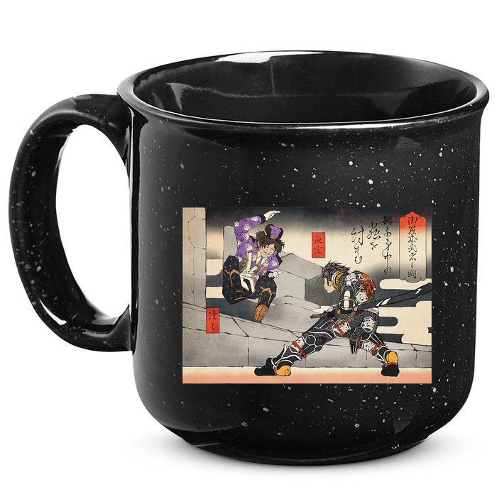 Pso2 Ash Vs. Doudou Ukiyoe Style 15oz Campfire Ceramic Mug