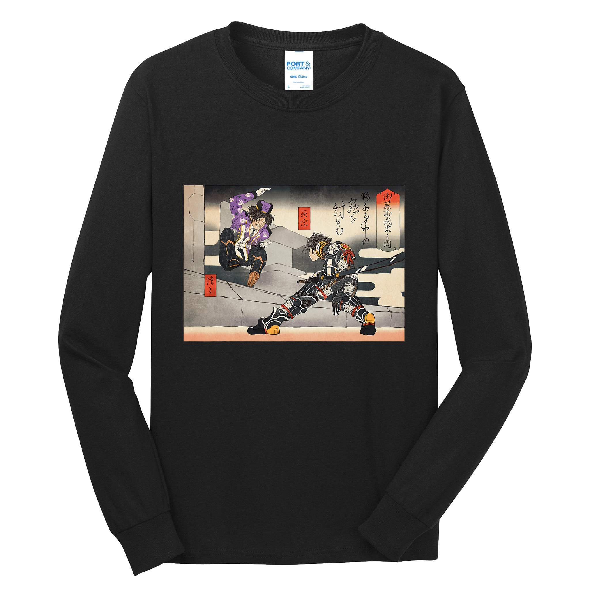 Pso2 Ash Vs. Doudou Ukiyoe Style Tall Long Sleeve T-Shirt