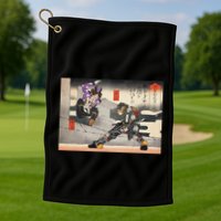 Pso2 Ash Vs. Doudou Ukiyoe Style Golf Towel