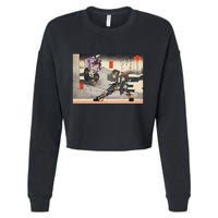 Pso2 Ash Vs. Doudou Ukiyoe Style Cropped Pullover Crew