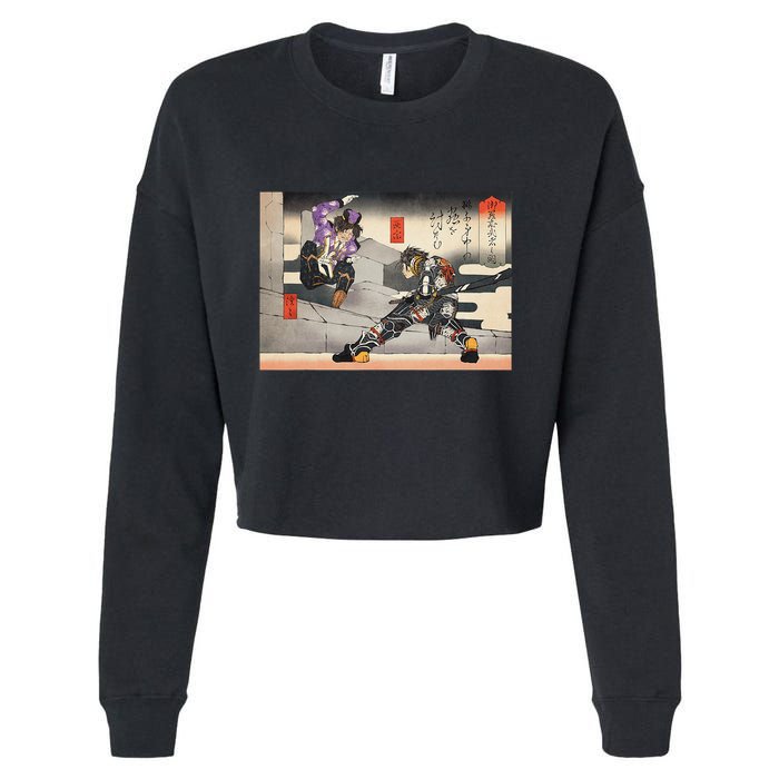 Pso2 Ash Vs. Doudou Ukiyoe Style Cropped Pullover Crew
