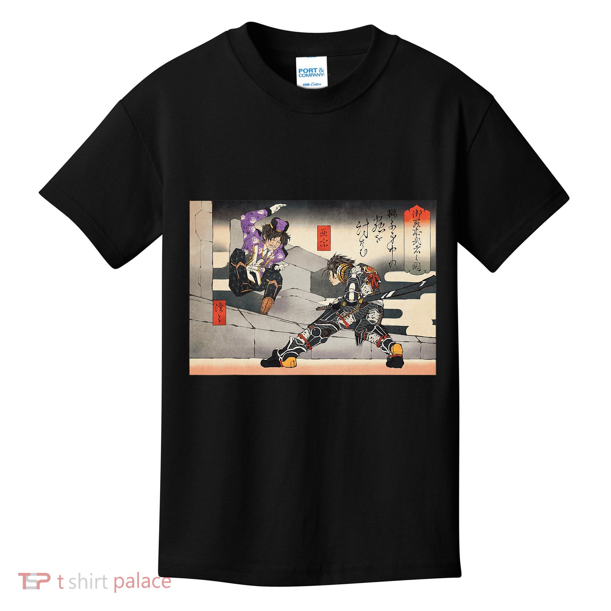 Pso2 Ash Vs. Doudou Ukiyoe Style Kids T-Shirt