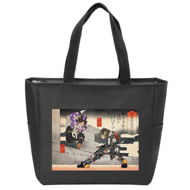Pso2 Ash Vs. Doudou Ukiyoe Style Zip Tote Bag