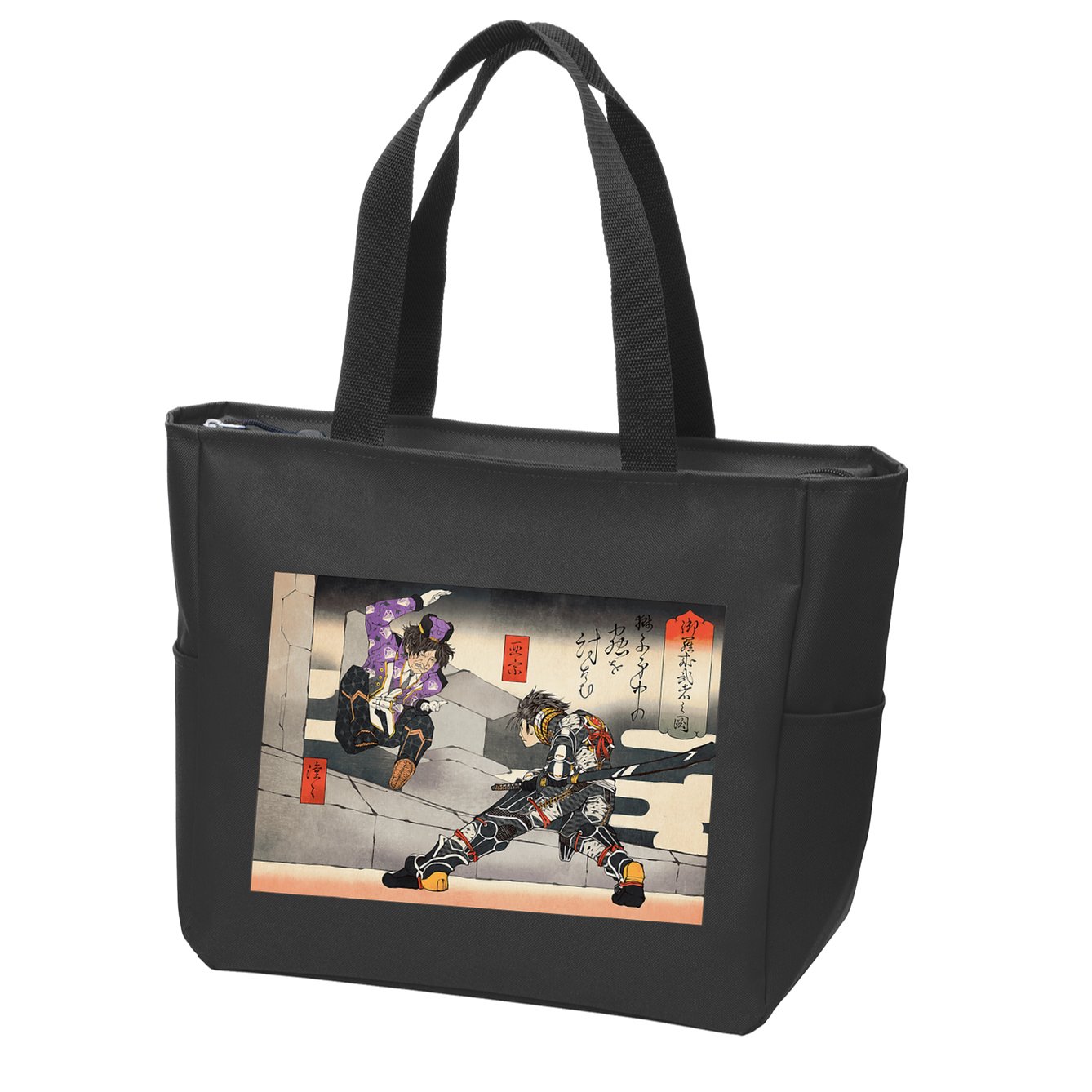 Pso2 Ash Vs. Doudou Ukiyoe Style Zip Tote Bag