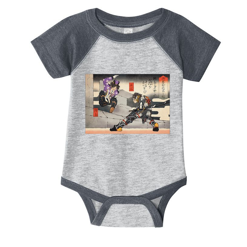 Pso2 Ash Vs. Doudou Ukiyoe Style Infant Baby Jersey Bodysuit