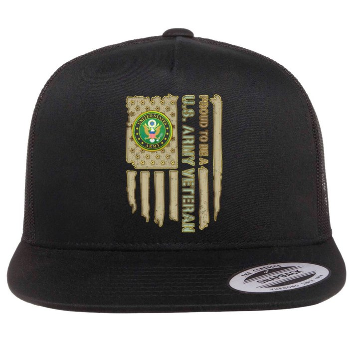 Proud Army Veteran Flat Bill Trucker Hat