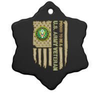 Proud Army Veteran Ceramic Star Ornament