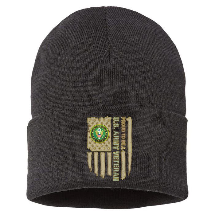 Proud Army Veteran Sustainable Knit Beanie