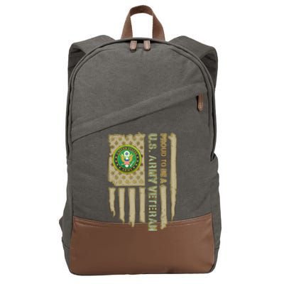 Proud Army Veteran Cotton Canvas Backpack