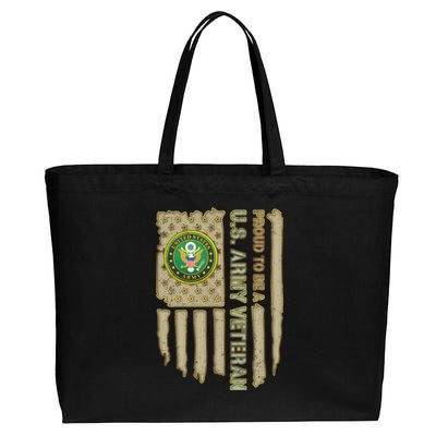 Proud Army Veteran Cotton Canvas Jumbo Tote