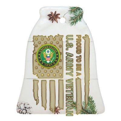 Proud Army Veteran Ceramic Bell Ornament