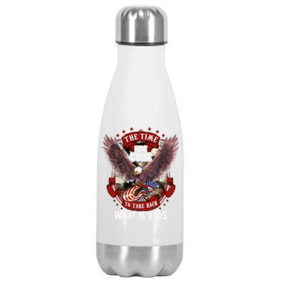 Proud American Vet Take Our Country Back Usa Flag Freedom Cute Gift Stainless Steel Insulated Water Bottle