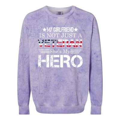 Proud Army Veteran Support My Friend Us Veteran My Hero Cool Gift Colorblast Crewneck Sweatshirt