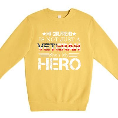 Proud Army Veteran Support My Friend Us Veteran My Hero Cool Gift Premium Crewneck Sweatshirt