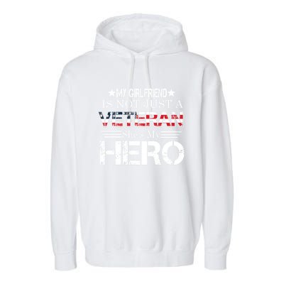 Proud Army Veteran Support My Friend Us Veteran My Hero Cool Gift Garment-Dyed Fleece Hoodie