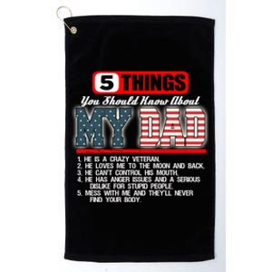 Proud American Veteran Dad Cute Gift Military Dad Gift Platinum Collection Golf Towel