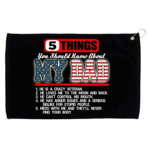 Proud American Veteran Dad Cute Gift Military Dad Gift Grommeted Golf Towel