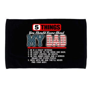 Proud American Veteran Dad Cute Gift Military Dad Gift Microfiber Hand Towel