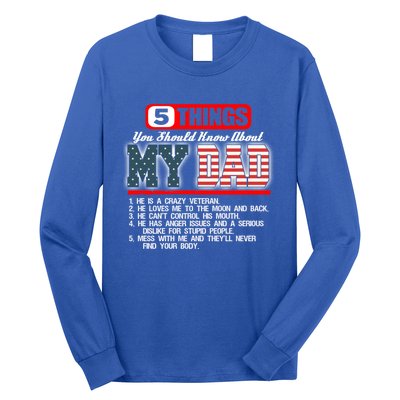 Proud American Veteran Dad Cute Gift Military Dad Gift Long Sleeve Shirt