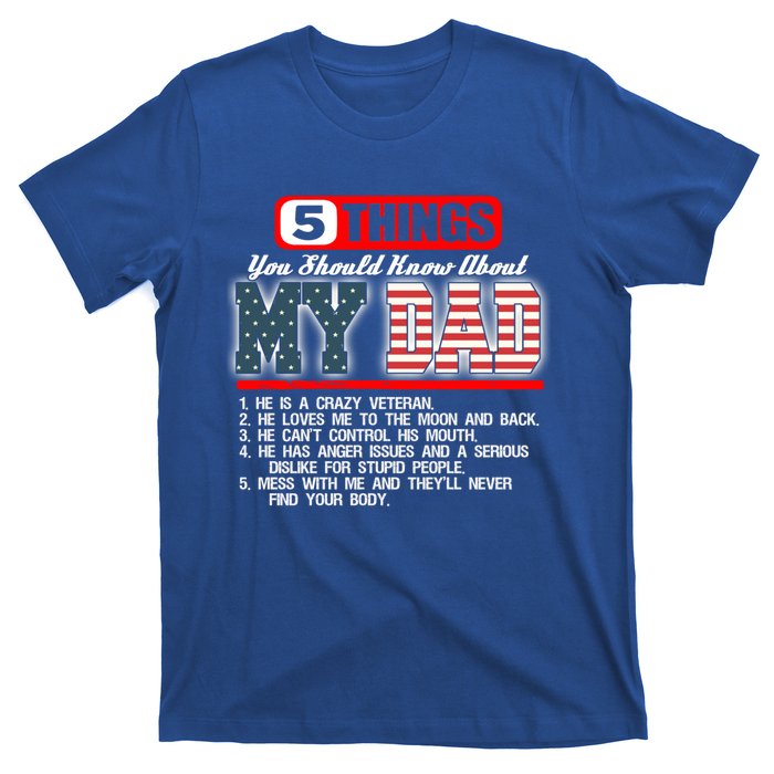 Proud American Veteran Dad Cute Gift Military Dad Gift T-Shirt