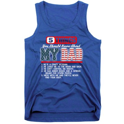 Proud American Veteran Dad Cute Gift Military Dad Gift Tank Top