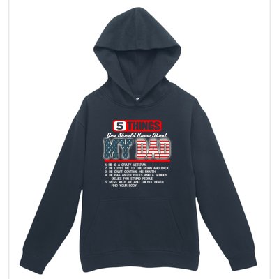 Proud American Veteran Dad Cute Gift Military Dad Gift Urban Pullover Hoodie