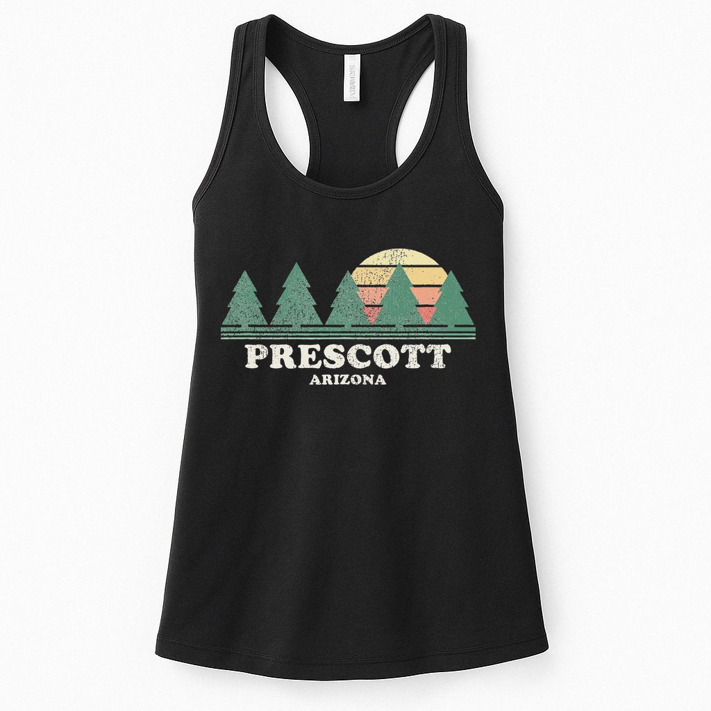 Prescott Az Vintage Throwback Retro 70s Design Womens Tank Top