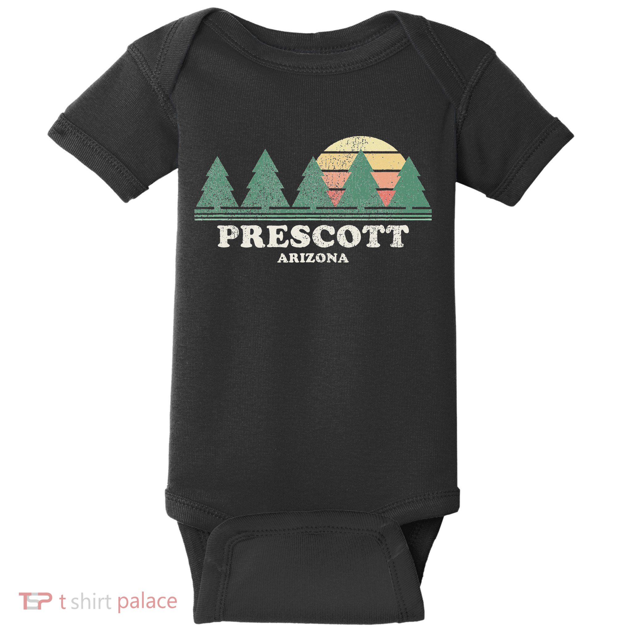 Prescott Az Vintage Throwback Retro 70s Design Baby Bodysuit