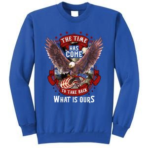 Proud American Vet Take Our Country Back Usa Flag Freedom Gift Tall Sweatshirt