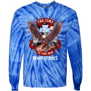 Proud American Vet Take Our Country Back Usa Flag Freedom Gift Tie-Dye Long Sleeve Shirt