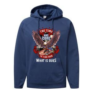 Proud American Vet Take Our Country Back Usa Flag Freedom Gift Performance Fleece Hoodie