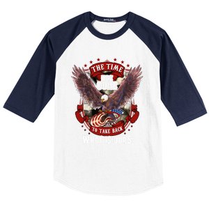 Proud American Vet Take Our Country Back Usa Flag Freedom Gift Baseball Sleeve Shirt