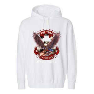 Proud American Vet Take Our Country Back Usa Flag Freedom Gift Garment-Dyed Fleece Hoodie