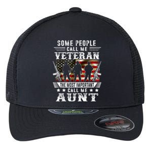 Proud Aunt Veteran American Flag Gifts VeteranS Day Mothers Flexfit Unipanel Trucker Cap