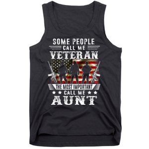 Proud Aunt Veteran American Flag Gifts VeteranS Day Mothers Tank Top