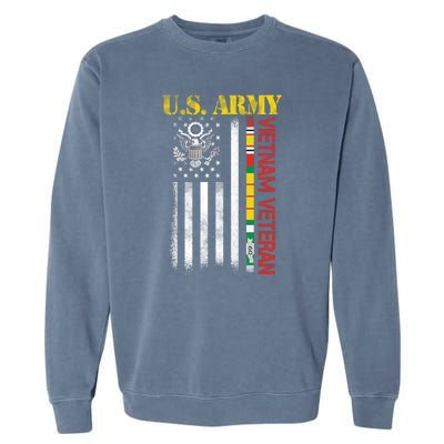 Proud Army Vietnam Veteran American Flag Garment-Dyed Sweatshirt