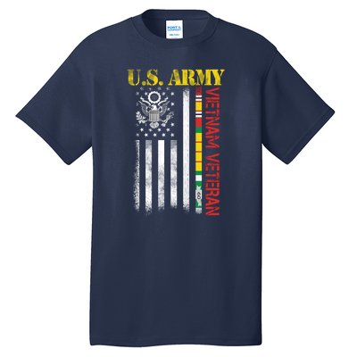 Proud Army Vietnam Veteran American Flag Tall T-Shirt