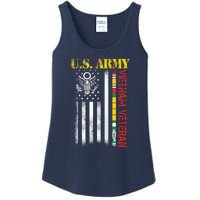 Proud Army Vietnam Veteran American Flag Ladies Essential Tank