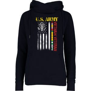 Proud Army Vietnam Veteran American Flag Womens Funnel Neck Pullover Hood