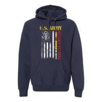 Proud Army Vietnam Veteran American Flag Premium Hoodie