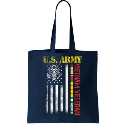 Proud Army Vietnam Veteran American Flag Tote Bag